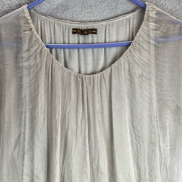 PIAZZA ROMA Made in Italy 100% Silk Blouse Sz XS Top Sheer Silk Overlay Summer - Picture 2 of 16